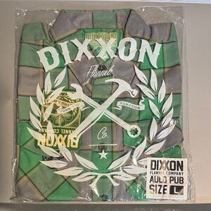 DIXXON Green and Gray Plaid Shirt
